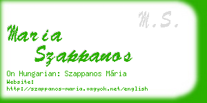 maria szappanos business card